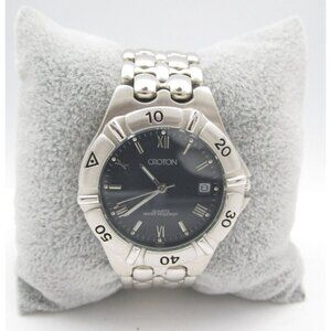 Women Croton 23k Gold Plated Quartz WR Analog 35mm Watch (H820) "New Battery"